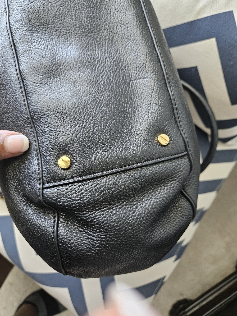 Tory Burch Black Leather Satchel with Gold Logo 13l X 10w - Picture 6 of 16